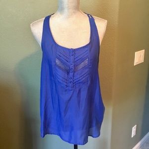 Lightweight Royal Blue Tank, Lace Detal